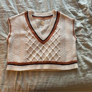Anthro Cream Sweater Vest